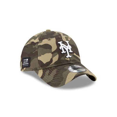 Green New York Mets Hat - New Era MLB Armed Forces Weekend 9TWENTY Adjustable Caps USA8745123